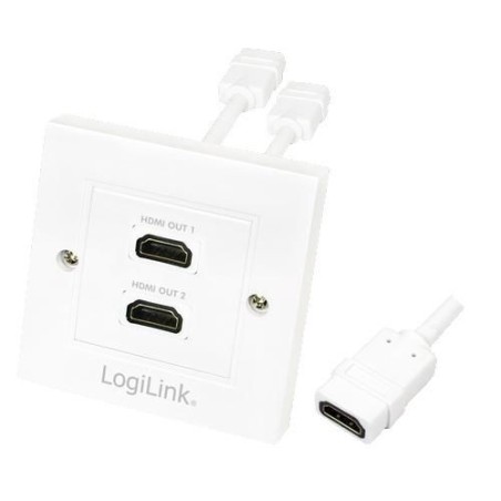 "High-Quality LogiLink HDMI Adapter Wall Socket 2-Port (AH0015) – Enhance Your Home Entertainment System"